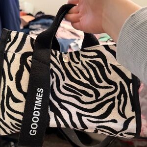 Zebra-Print Black & White Tote Bag